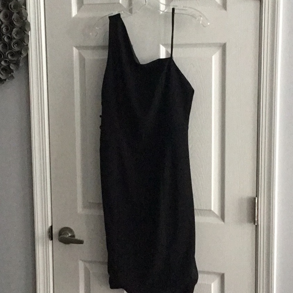 Black one shoulder dress